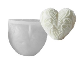 Molde silicona corazon con relieve 